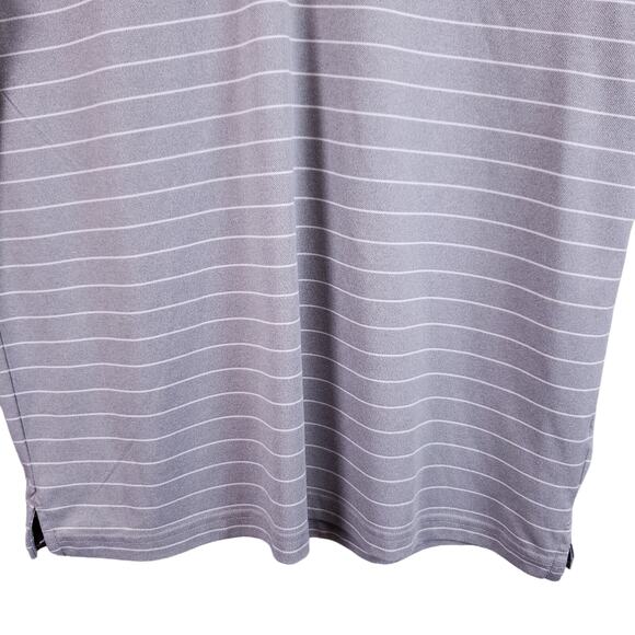 Greg Norman Men's Attack Life Golf Polo Shirt Size Large Gray/White Stripe - Picture 8 of 13